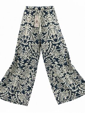Panama Jack Navy and Cream Wide-Leg Printed Pants